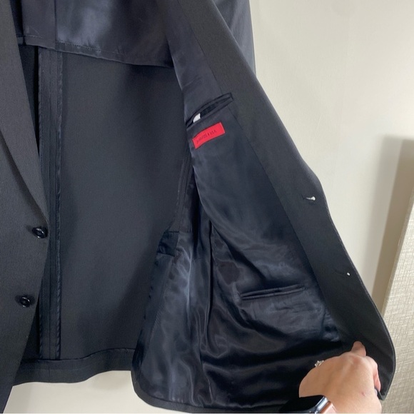 John Varvatos Men’s Gray Poly-Blend Two‎ Button Sport Coat Suit Jacket Sz 44L - Picture 7 of 16